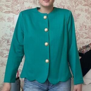 Vintage pablo collection teal button up blazer/jacket